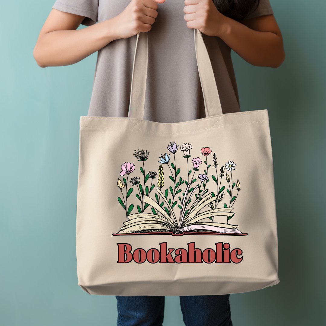 Bookaholic-Blumen Tragetasche