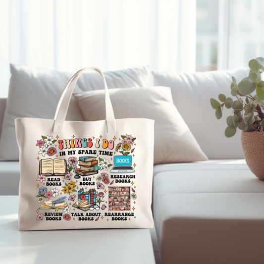 Book Lover's Spare Time Tote Bag