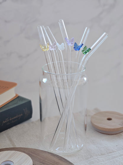 Butterfly Glass Straw