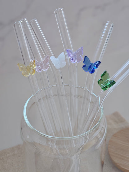 Butterfly Glass Straw