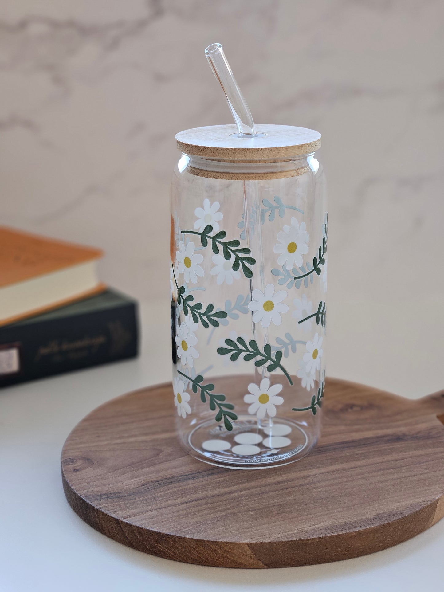 Tasse Marguerite et Plante Palmier Aroïde