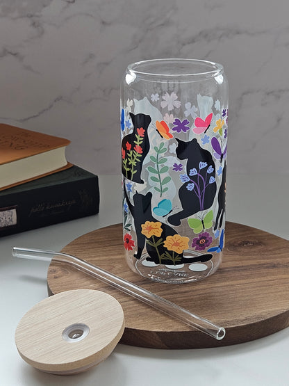 Tasse Chats Noirs et Fleurs