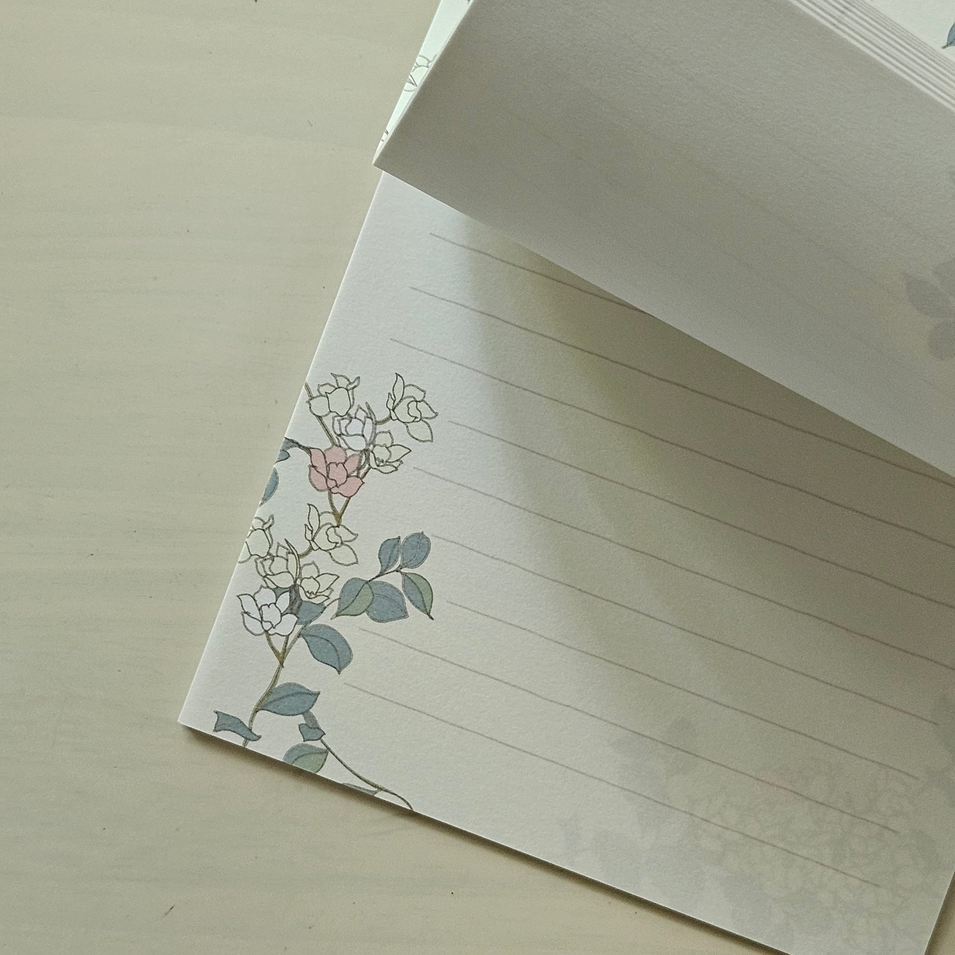 Japanese Flowers Summer Writing Paper Design