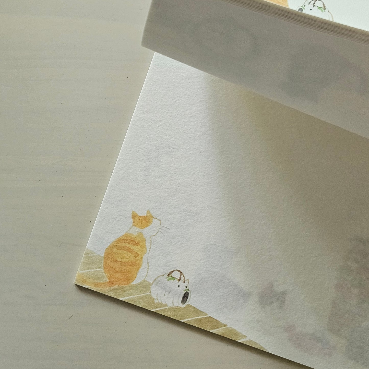 Japanese Summer with Cats Writing Paper Design