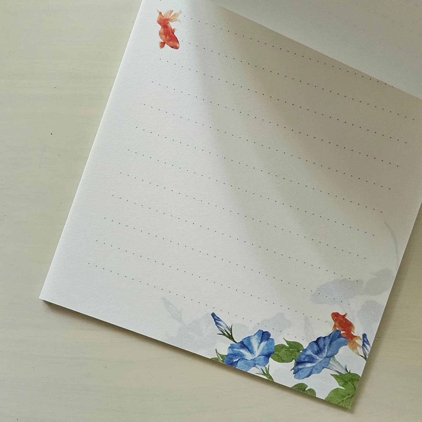 Japanese Summer with Goldfish Writing Paper Design