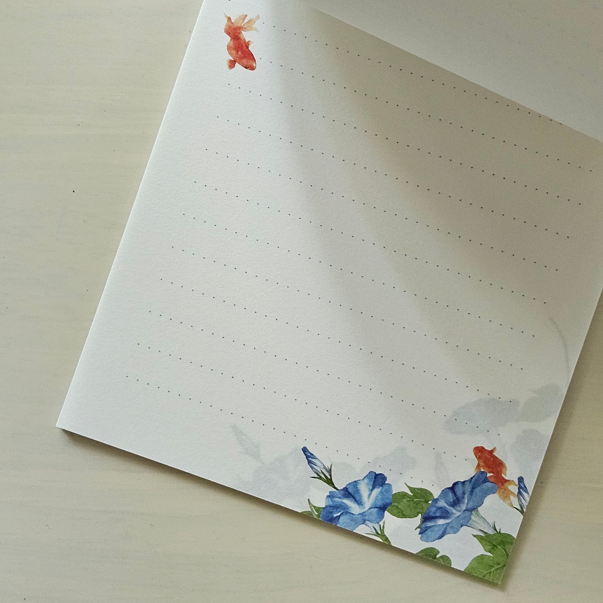 Japanese Summer with Goldfish Writing Paper Design