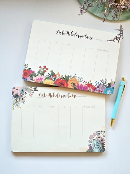 Liste Hebdomadaire Planner Pad