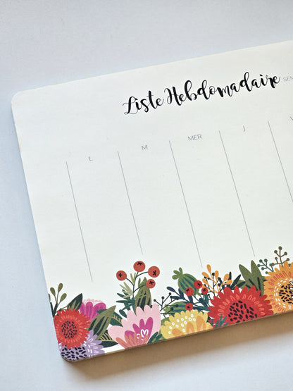 Liste Hebdomadaire Planner Pad