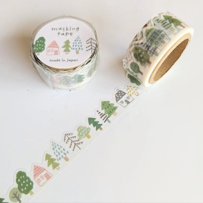 Masking Tape - Die-Cut Forest and House Design