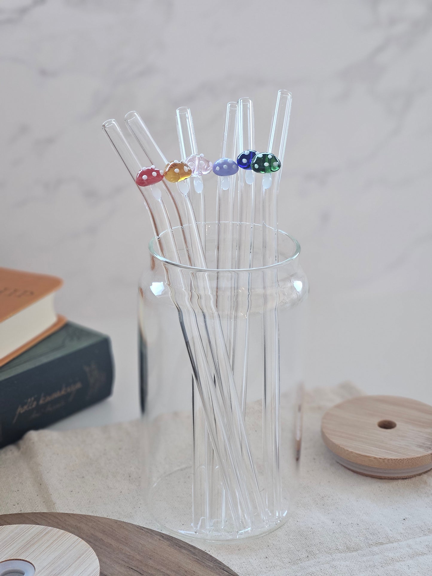 Mushroom Glass Straw